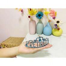 New  Retirement Party Drations Retired Tiara/Crown, Retired Sash For Women Retirement Gifts, Retirement Party Pli, Gifts, Favors (Light Blue) - 淺藍色 - 查看 5