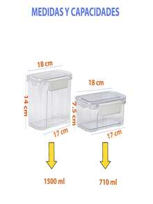Set de 6 pzas de Contenedores para Alimentos con Tapa Hermética - Transparente - Ver 2