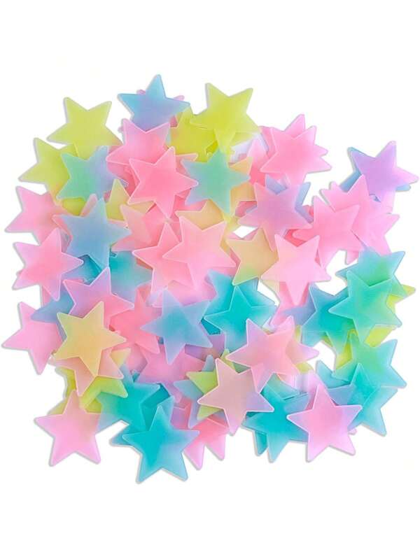100 stickers muraux étoiles lumineuses, stickers muraux modernes en PVC pour la décoration murale de la maison, stickers, stickers muraux, décalcomanies en vinyle, décoration de printemps, donnez une nouvelle apparence à votre maison, stickers de décoration Rama, décoration murale, enfants, bébé, chambre à coucher, décoration de la pièce