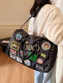 Y2K Style Embroidery Large Capacity Duffel Bag Wallet, Multifunctional Portable Gym Bag, Wet And Dry Separation Travel Bag, Lightweight Training Bag, Fashionable Luggage Bag, Suitable For Students, Cruise Essentials, School, Hospital, Airport, Gym, Travel Vacation, Weekend Overnight, Hiking, Outing, Sports Training, Outdoor Sports, Holiday Gifts, Birthday Gifts Bag For School School Accessories School Stuff