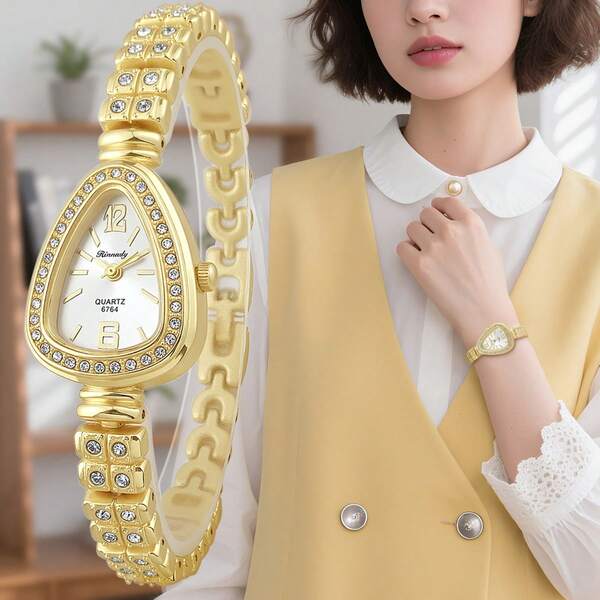 Women's Watches Rhinestone Fashion Watch Women Casual Wrist Watches Ladies Clock Pointer Quartz Alloy Strap Watch Festival Gift Valentine's Day