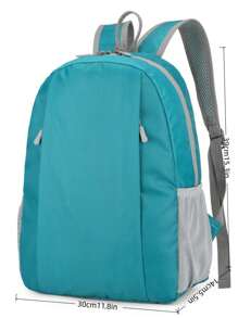 1 pieza Mochila plegable de gran capacidad de nailon unisex para niños, mochila ligera de color caramelo para senderismo al aire libre, mochila escolar con cierre de cremallera, adecuada para todas las estaciones