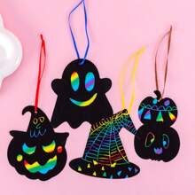 12 Pcs Special Shaped Scratch Painting Animal Decoration Children's Christmas Scratch Painting School Supplies,Back To School