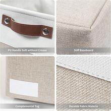 New Collapsible Fabric Storage Cub 11x11 Cube Storage Bins, 4 Pack Closet Baskets Box  Dl For Anizing, Shelf, Toys, Clos, Home, Ice, Nursery (Beige&) - Beige /  Cube - 11"x11"x11" - View 4