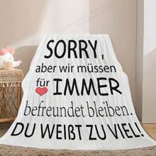 1pc Flannel Blanket, Suitable For Friends And Best Friends, Versatile Blanket, Warm And Comfortable Throw Blanket With Slogan