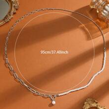 BJNCDIO 1pc Elegant & Fashionable Multilayer Necklace, Boho Style With Faux Pearl, Stainless Steel Charm Pendants, Versatile Wear For Daily, Music Festival, Great Gift, Non-Fading, Hypoallergenic