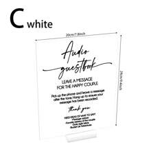 Libro de visitas de acrílico para audio para boda - Deja un mensaje para los recién casados sin electricidad - Elegante aspecto de vidrio transparente para la decoración de la fiesta de boda