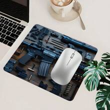 Cool Gun Pattern Gaming Mouse Pad For Desk Non-Slip Rubber Base Large MousePad Soft Desk Pad With Seamed Edges,Big Size Keyboard Pad For Home,Office Decor