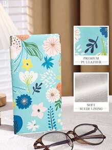 Squeezed Top Sunglasses Case Bohemian, Soft Leather Glasses Case Portable Sunglasses Bag