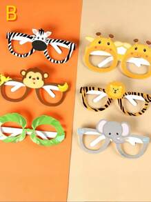 6pcs Jungle Birthday Party Paper Glasses Decoration Funny Theme Animal Party Decor