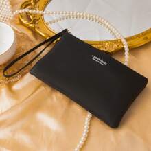 Fashion Minimalist Letter Print With Wrist Strap Slim Portable Zipper Clutch With Card Slots Suitable For Everyday Use Gift For Mom/Women/Girls Business & Casual Wallet For Women Wallet Purse Wallet Long Wallet Wristlet Wallet