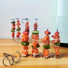 Brochettes verticales en métal, brochettes mini kabobs pour friteuse à air chaud, support de brochette en acier inoxydable pour friteuse à air chaud et barbecue - brochettes verticales pour fruits et viande