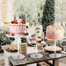 1 pieza Soporte para pastel de acrílico transparente, juego para decoración de postres y cupcakes, adecuado para exhibir pasteles en fiestas de cumpleaños, bodas, navidad y otros eventos