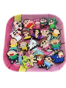 CRAYON SHINCHAN 10/21 Pcs Crayon Shin-Chan Shoe Charms, Cartoon Character Creative 3D Shoe Decoration, Cute Shoe Decorations, DIY Gift, Collectibles, Suitable For Hardcore Fans