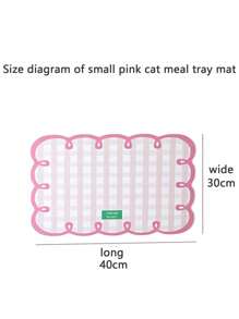 1 pièce de set de table en caoutchouc absorbant à imprimé à carreaux, design de chat, rose