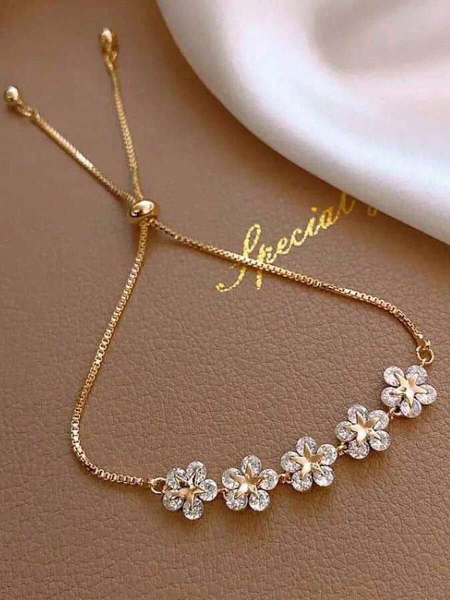 Bộ 1/2 chiếc vòng tay dây rút họa tiết bông tuyết thanh lịch, đính đá lấp lánh, thích hợp đeo hàng ngày, đi biển, mùa hè, đám cưới, dành cho các cặp đôi, ngày Valentine, Giáng sinh, Ngày của Mẹ, sinh nhật và các dịp khác, cũng có thể dùng làm quà tặng. - Nhiều màu - Xem 1