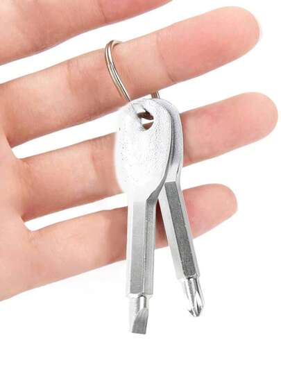 1pc Screwdriver Keychain,Portable Screwdriver Outdoor,One Letter Screwdriver Keychain,Portable Multi-Tool Slotted Screwdriver,Key Ring Hook,Car Keychain,Men's Keychain,Keychain Accessories,Charms,Pendants,Car Charms,Key Chains,Bag Charmsfor Outdoor Sports, Mountaineering,Perfect For Travel,And Camping