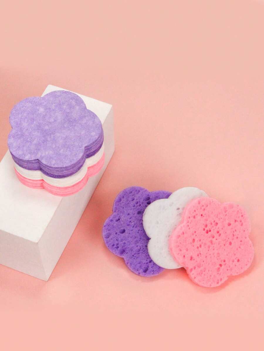 إسفنجة مضغوطة بشكل زهرة، إسفنجة تنظيف وجه لطيفة مصنوعة من ألياف لب الخشب، للتنظيف الوجهي والتدليك وتقشير المسام وأقنعة الوجه وإزالة المكياج والمكياج والرخيصة وديكور الغرفة والمكياج والسفر والنوم والإكسسوارات والمكياج والمبلل والمكياج والكبسولة والإسفنجة