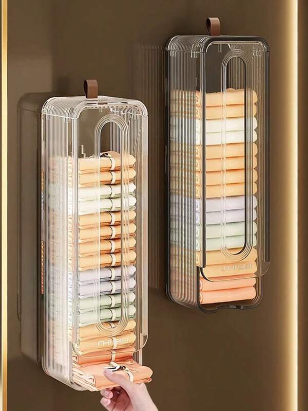 1pc Underwear Storage Box, Wall-Mounted Hanging Organizer For Socks, Closet Storage Solution Without Drilling, Back To School