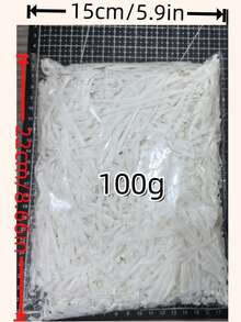 1pc, 10g, 50g, 100g, 150g Gift Packaging Filler Shredded Paper, Suitable For Wedding, Valentine's Day, Halloween, Father's Day, Mother's Day Party Decoration, Crinkled Paper Shred, Raffia Fragile Gift Protection - White - View 16