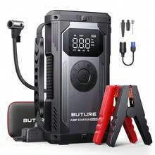 4000A Car Jump Starter With Air Compressor, 150PSI, Portable 12V Battery Booster For All Gas/10L , LCD Screen, LED Light - Grey - View 1