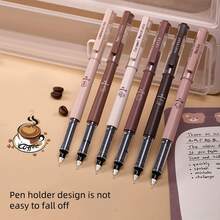 1/3/6/12pcs Coffee Theme Quick-Drying Liquid Ink Ballpoint Pens, Smudge-Free Soft Touch, Suitable For Note-Taking, Drawing, School & Office Supplies, Random Color & Style - Multicolor - View 4