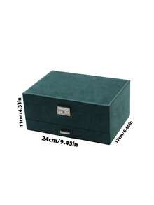 New Luxury Jewelry Storage Box, Elegant Dark Green Color, High-End Delicate Design For Necklaces, Earrings, Bracelets, Large Capacity Multi-Layer Storage Valentine's Day Sun Travel Cool Back To School Dormitory Storage - Multicolor - View 8