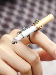 1 pièce Anneau porte-cigarette, Bague à fumer, Cadeau créatif de décoration, Anneau porte-cigarette en forme de dragon féroce