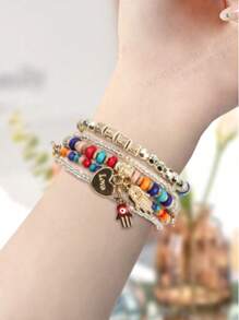 1 Pieza Correa de mujer bohemia colorida con cuentas, pulsera estilo brazalete, compatible con 38/40/41/42/44/45/49mm, se adapta a Ultra/SE/8/7/6/5/4/3/2/1