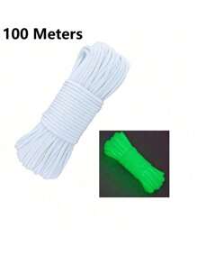 10/100m/Pieza Cordón multicolor arcoíris de 7 hebras que brilla en la oscuridad de 4mm, adecuado para uso múltiple al aire libre, emergencia de supervivencia, cuerda de paracaídas, trenzado de pulseras, camping, picnic, tendedero, correa para mascotas, duradero hilo DIY