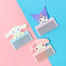 Set de espejo y peine mini de Cinnamoroll de Sanrio de MINISO, diseño portátil, incluye mini espejo y peine, espejo de alta definición, ideal para viajes y uso diario (1 pieza) - Azul - Ver 3