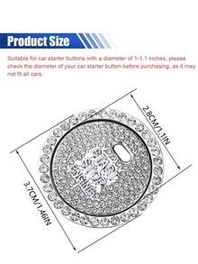 2件装汽车创意钻石镶嵌点火环按钮装饰车内启动点火钥匙按钮环内饰装饰