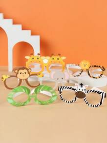 6pcs Jungle Birthday Party Paper Glasses Decoration Funny Theme Animal Party Decor