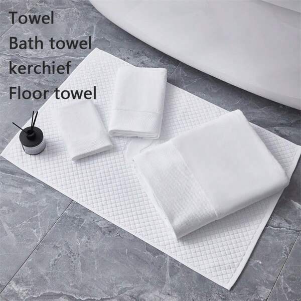 Set de toallas de hotel de 1 o 2 piezas, en unicolor, de algodón premium, que incluye toalla de baño, toalla de mano y toalla facial, suave, absorbente, duradera, apropiada para uso diario, hoteles, dormitorios de estudiantes, baño