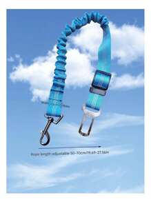 1 pieza Correa elástica reflectante retráctil para mascotas con cinturón para ir en el coche, cinturón de para asiento de coche de mascota, cuerda de tracción de coche para mascotas, artículos para mascotas en , correa retráctil para perros, correa a prueba de explosiones para perros