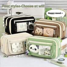 226pcs/Set Large Capacity Pencil Case, Cute Capybara Design, Transparent Stationery Pouch, High Cost-Effective Study Supplies, INS Style,Back To School,Bag