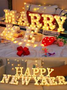 1pc Letter Lights For Holiday Party Decor, Children's Room Decor, 26-Piece English Alphabet & Numbers LED Decorative Light, BABY Anniversary, 6.3inch/16CM, Birthday Decoration And Gift, Holiday Decor And Party, Wedding Decoration, Home Bedroom Decor, Living Room/Gathering Decor, Camping, Warm White Lighting