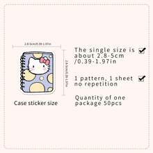 Sanrio 50 PCs Funny Cute Q-Version Kitty Cat Stickers For Laptops, Water Bottles, Diaries, Suitcases, Cars, Wardrobes And Other DIY Decorative Stickers,Back To School,School Supplies