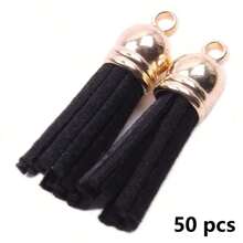 20/50 piezas Colgantes con borlas dorados y plateados, broches, accesorios para pendientes, llaveros, colgantes, borlas para manualidades y joyería DIY