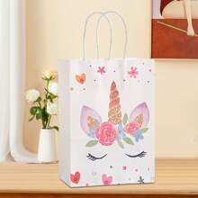 12/18/24/36pcs Unicorn Party Favor Bags, Unicorn Party Candy Gift Bags With Handles, Suitable For Birthday Party Gifts Packaging Decoration
