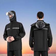 Adult Rain Suit Set, Two-Piece Full Body Waterproof Reflective Rain Jacket And Pants, Outdoor Construction Work Rainwear