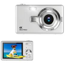4K HD Digital Camera, Entry-Level Mini Portable Camera For Students, Home Photography Camera With Gift Card Reader (Silver) - Silver Q12-sticker+Card Reader - View 4