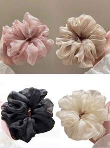 5pcs/3pcs/1pc Classic Black White Brown Large Intestine Headband, Headband, High-End Temperament Headband, Headband, Headband Tie, Black Summer Hair Accessory, Headband, New Style, Suitable For Bag Accessories