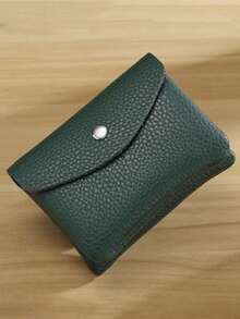 1PC Mini Vintage Vegan Coin Purse Zippered Credit Card Holder Authentic Card Holder, Genuine Card Holder Portable Card Holder And Women's Wallet - Brown - View 5