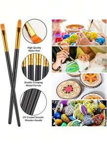 Soucolor Acrylic Paint Brush Set 20 Round Tip Artist Brushes For Acrylic Oil Watercolor Canvas Rock Body Face Nails Miniature Details Painting Supplies, Art Supplies, Back To School Supplies