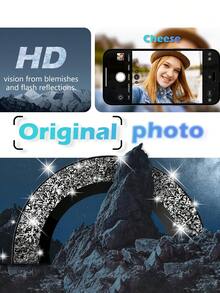 9H钢化玻璃相机镜头保护膜，兼容 17/17 Pro/17 Pro Max/16 Pro Max/16 Pro/15/14/13/12/11，亮黑色 - 黑色 - 查看 3