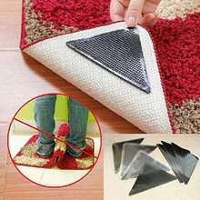 Clip antideslizante para alfombra, apto para fijación de alfombras en pisos de madera y baldosas, alfombra antideslizante de fibra acrílica reutilizable y lavable, cinta adhesiva de doble cara para alfombras con gran adherencia que mantiene las esquinas planas