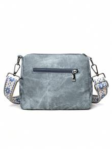 Women's Soft Leather Crossbody Bag Middle-Aged Shoulder Bag, New Design For Spring/Autumn - Blue - View 8