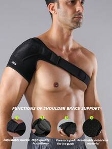 VBOSI Adjustable Unisex Breathable Shoulder Support Brace With Hook And Loop Strap, For Stabilizing And Supporting Shoulder And Arm, Suitable For Gym Accessories - Multicolor - View 3