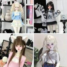 1pc Doll Solid Straight Wig, High-Temperature Fiber DIY BJD Hairstyle Wig